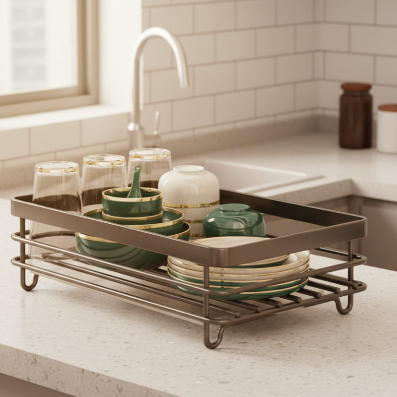 Foldable Stainless Steel Dish Rack | Compact Kitchen Organizer ...