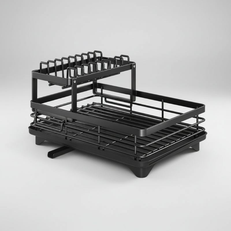 Modern Dish Rack Compact Foldable Stainless Steel Dish Rack | Compact Kitchen Organizer ...
