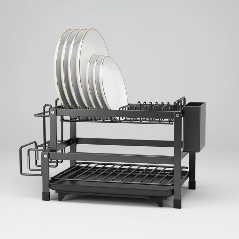 Modern Dish Rack Compact Foldable Stainless Steel Dish Rack | Compact Kitchen Organizer ...