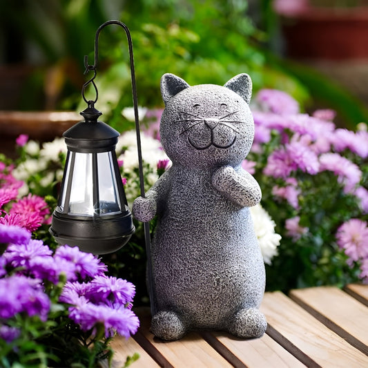 KittyBeam - Solar Cat Statue for Enchanting Garden Lighting 0