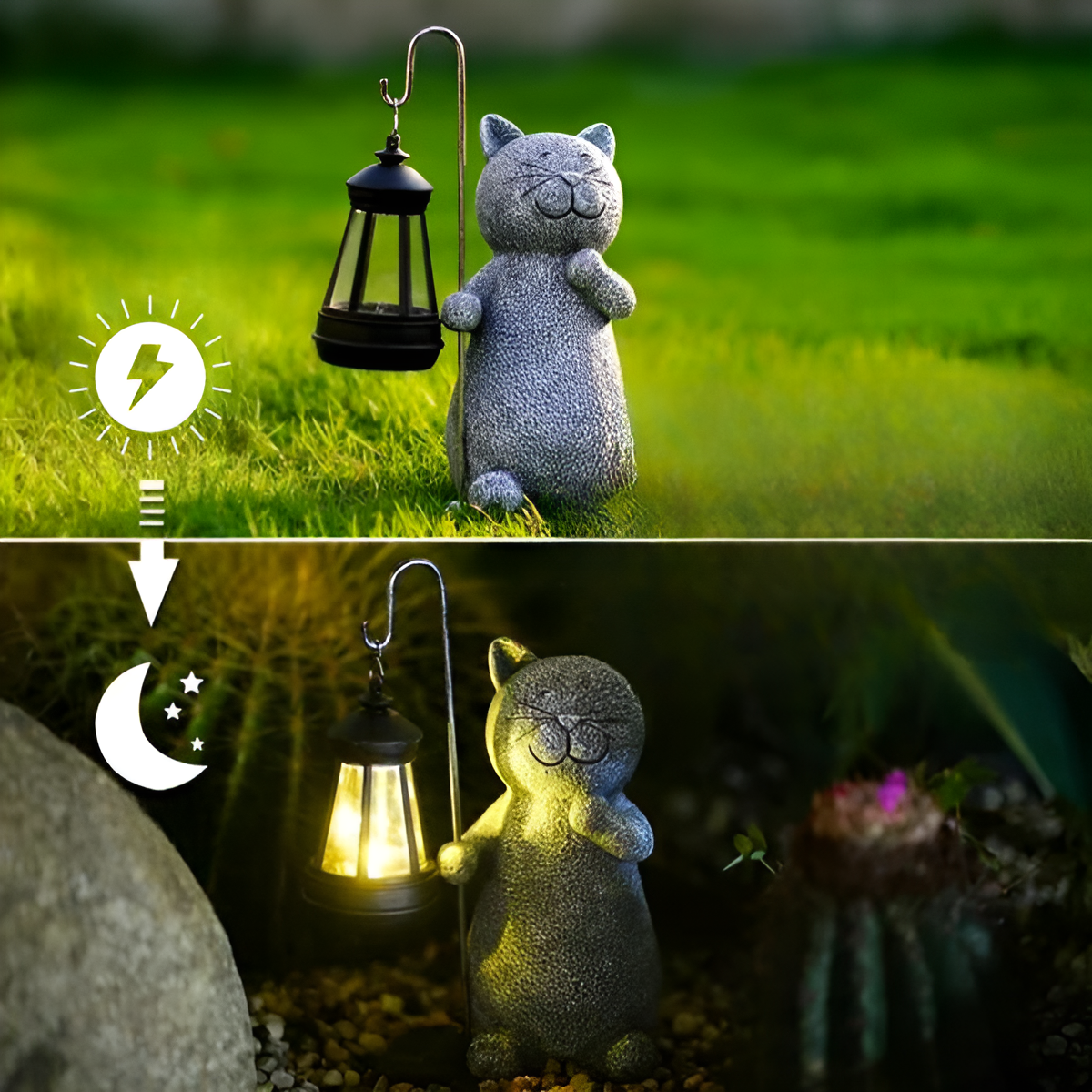 KittyBeam - Solar Cat Statue for Enchanting Garden Lighting 3