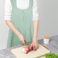 Korean-Inspired Cross-Back Apron Dress - Lightweight Cotton Blend with Pockets 3