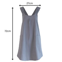 Korean-Inspired Cross-Back Apron Dress - Lightweight Cotton Blend with Pockets 6