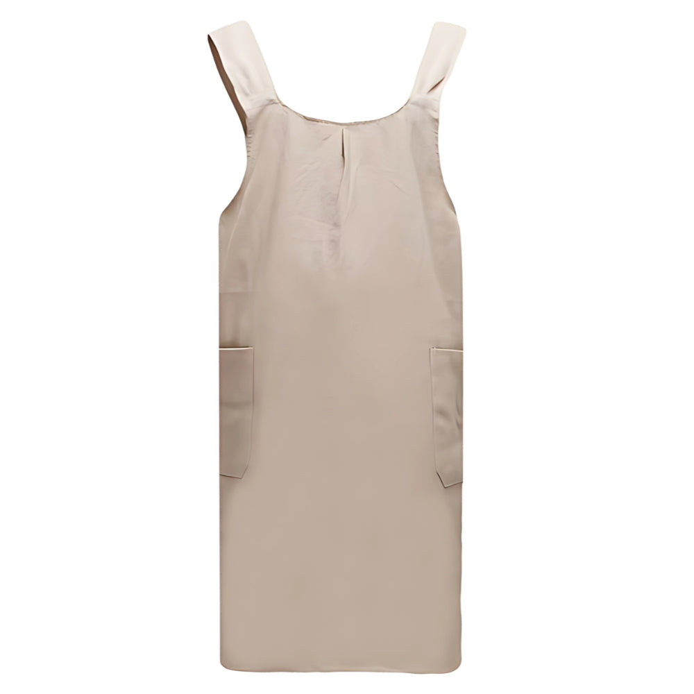 Korean-Inspired Cross-Back Apron Dress - Lightweight Cotton Blend with Pockets 7