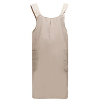 Korean-Inspired Cross-Back Apron Dress - Lightweight Cotton Blend with Pockets 7