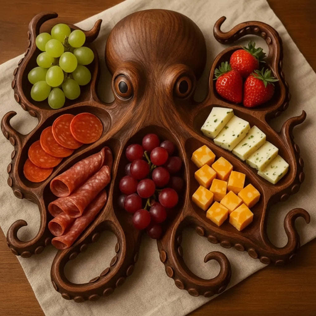 KrakenBoard - Handcrafted Rustic Charcuterie Board Set for Meat and Cheese Platter 0