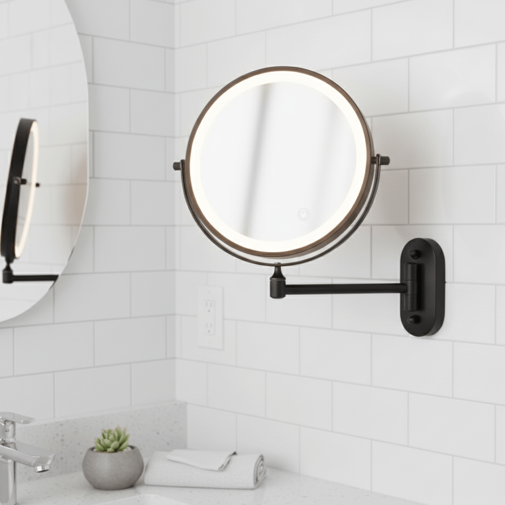 LED Magnifying Makeup Mirror with Light - Adjustable Brightness & Rechargeable Battery 1