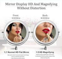 LED Magnifying Makeup Mirror with Light - Adjustable Brightness & Rechargeable Battery 6