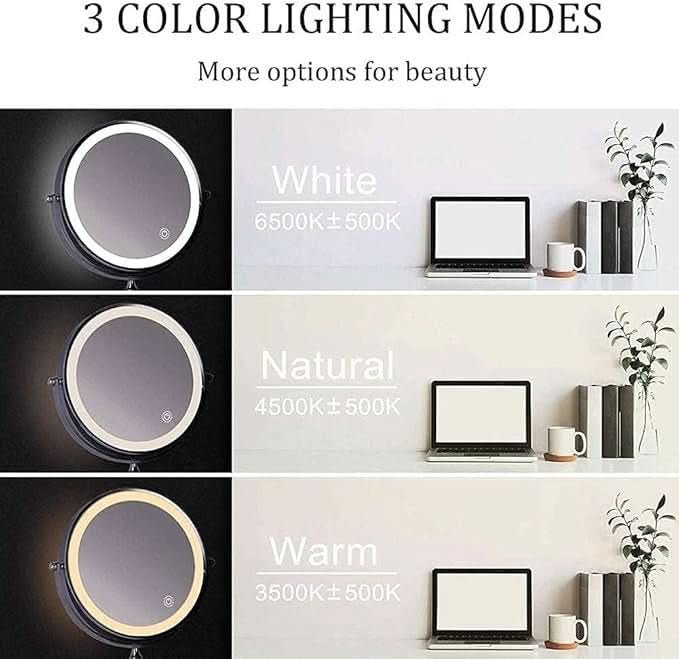 LED Magnifying Makeup Mirror with Light - Adjustable Brightness & Rechargeable Battery 7
