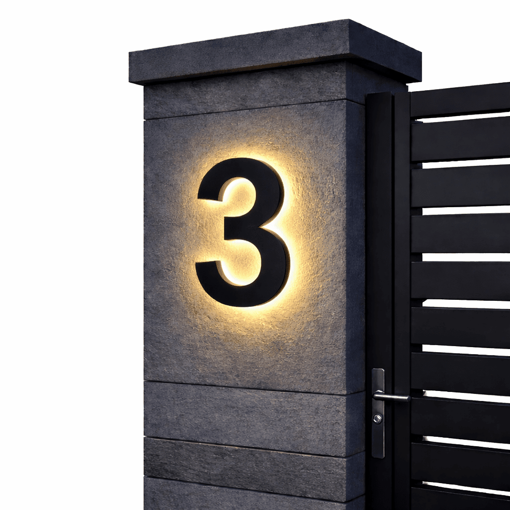 LICHTZEICHEN – Individually Customizable LED House Numbers for Modern Homes 13