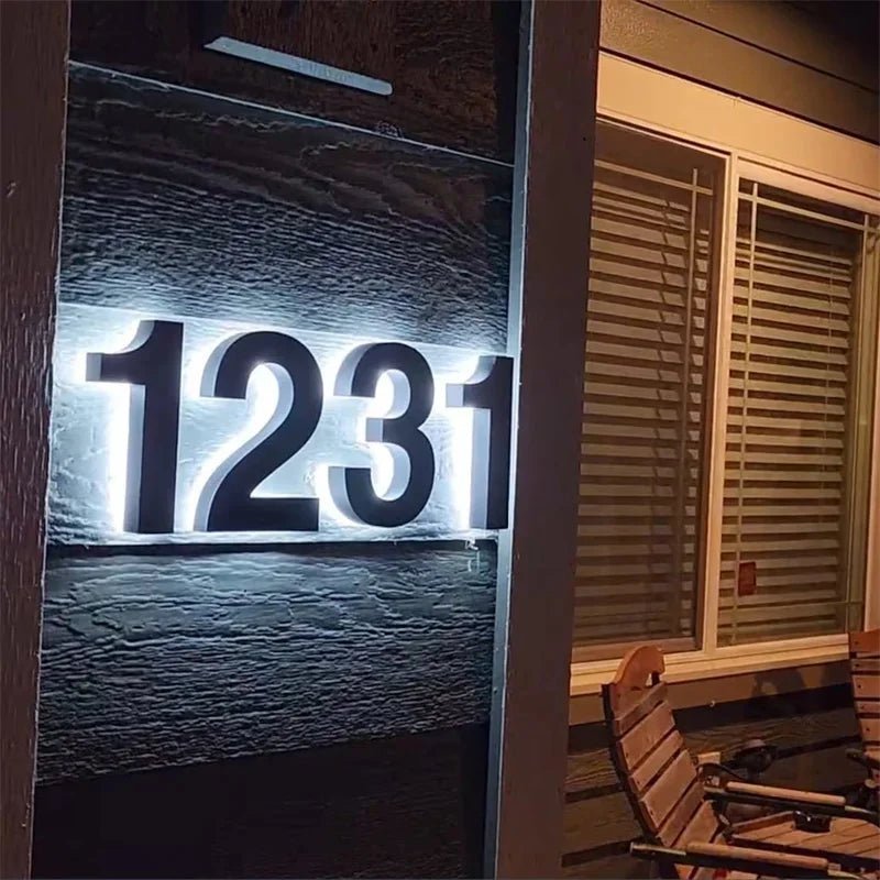 LICHTZEICHEN – Individually Customizable LED House Numbers for Modern Homes 6