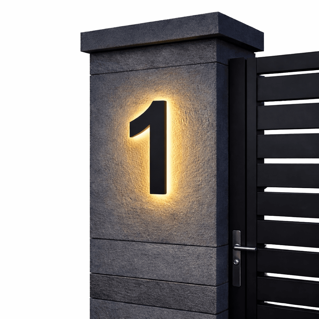 LICHTZEICHEN – Individually Customizable LED House Numbers for Modern Homes 8