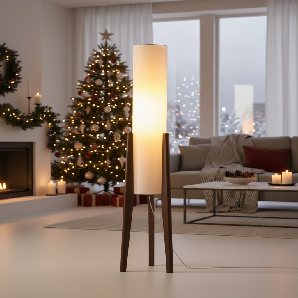LIGNELUX – Scandinavian floor lamp made of walnut wood with dimmable LED lighting 0