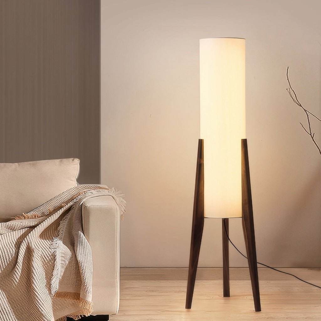 LIGNELUX – Scandinavian floor lamp made of walnut wood with dimmable LED lighting 1