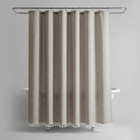 BOHOHAVEN – Linen Shower Curtain Tassels & Waterproof Design