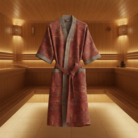 LeafKimono - Reversible Organic Cotton Bathrobe with Ginkgo Leaf Motif 12