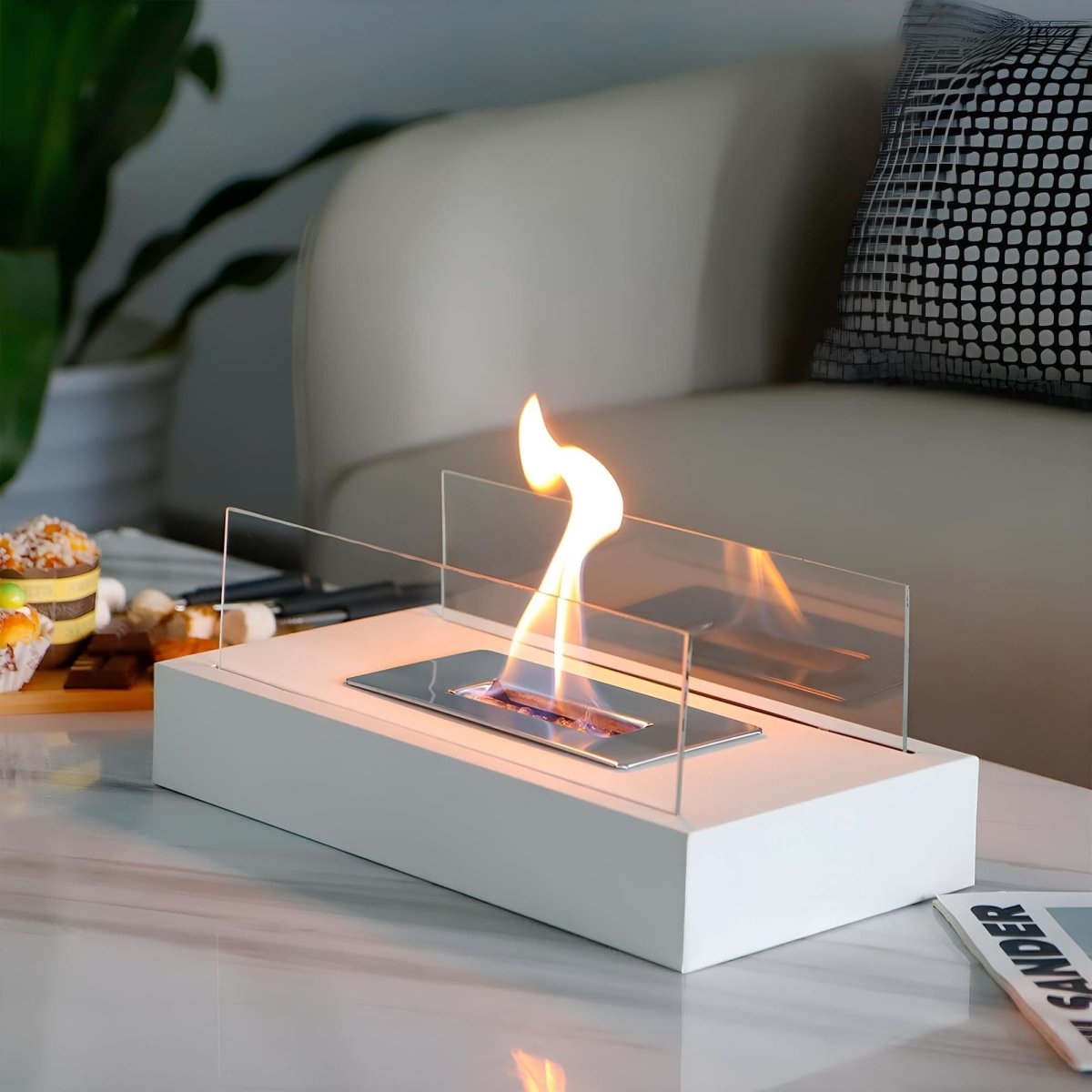 Lumaire Flame - Portable Tabletop Fireplace - Eco-Friendly Bioethanol Fire Table Top 1