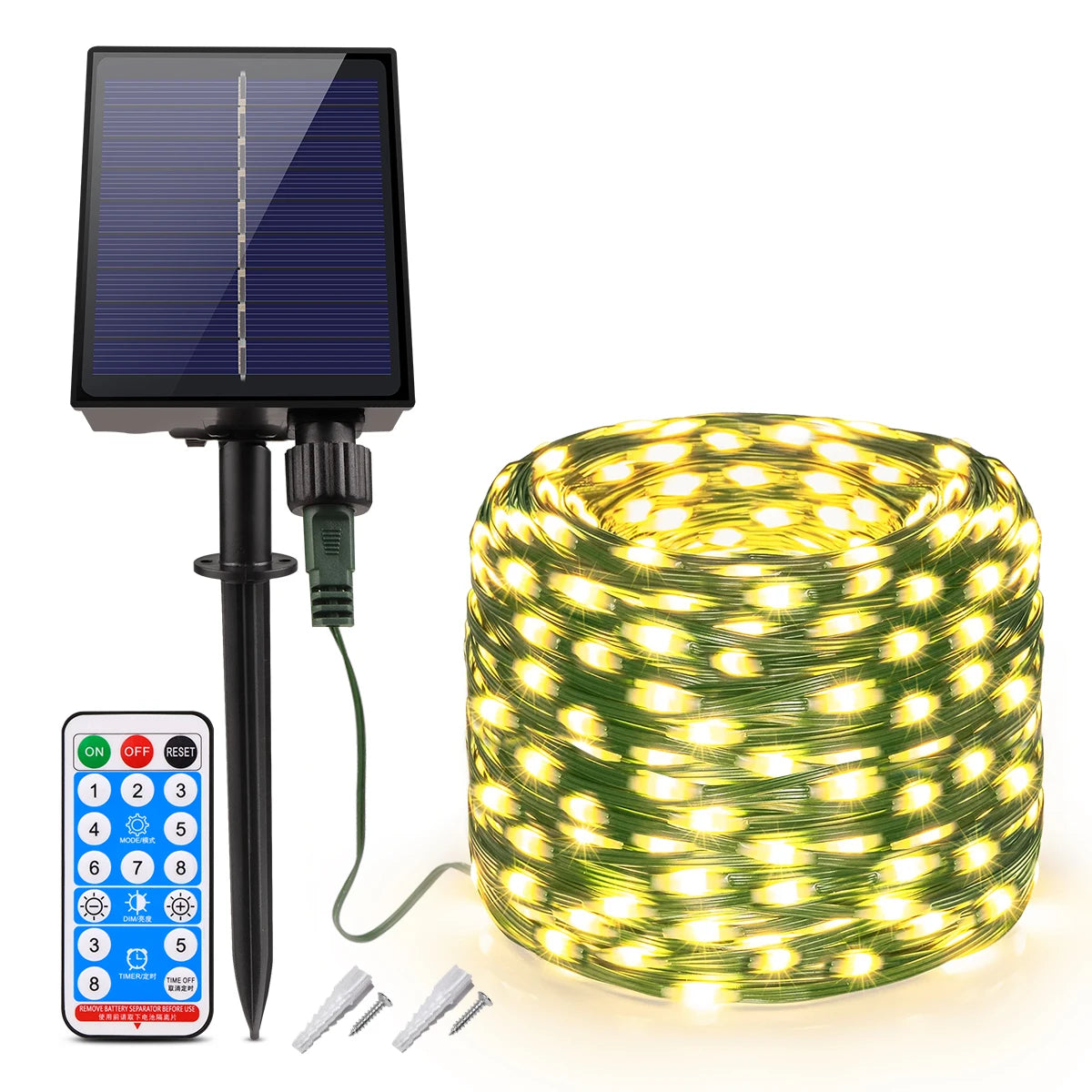 LumiSol ProLine - 100M Solar Fairy Lights with Remote Control & 8 Modes 1
