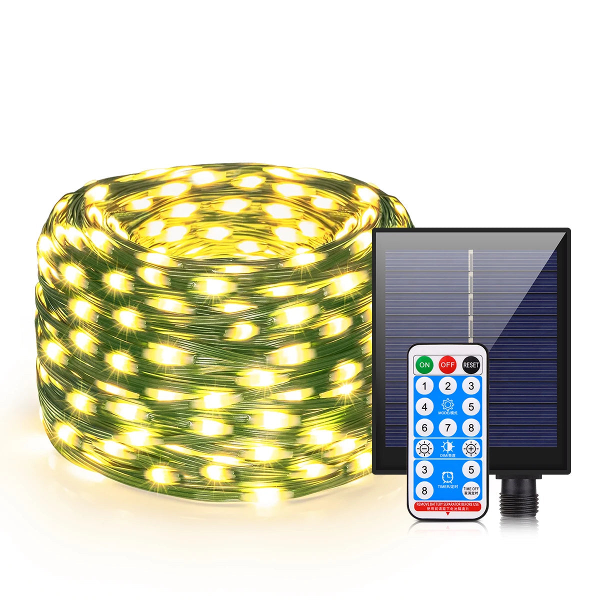 LumiSol ProLine - 100M Solar Fairy Lights with Remote Control & 8 Modes 7