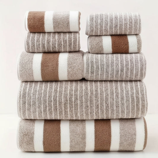 Luxury Coral - Ultra Soft 8-Piece Bath Towel Set, High Absorbency, Quick-Dry Microfiber 0