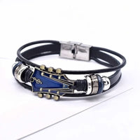 MUSIKSTRUM - Adjustable Men's Leather Bracelet with Guitar-Inspired Design 10