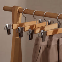 Maxwell - Wooden Pants Hangers with Clips, 10 Pack, Durable & Stylish Trouser Organizers 1