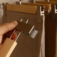 Maxwell - Wooden Pants Hangers with Clips, 10 Pack, Durable & Stylish Trouser Organizers 2