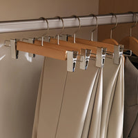 Maxwell - Wooden Pants Hangers with Clips, 10 Pack, Durable & Stylish Trouser Organizers 5