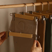 Maxwell - Wooden Pants Hangers with Clips, 10 Pack, Durable & Stylish Trouser Organizers 7