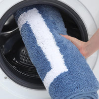 Modern Border Non-Slip Bath Mat - Soft Microfiber Bathroom Rug for Safety 3