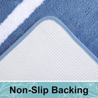 Modern Border Non-Slip Bath Mat - Soft Microfiber Bathroom Rug for Safety 5