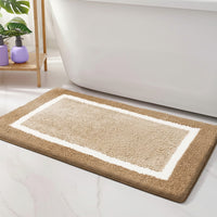 Modern Border Non-Slip Bath Mat - Soft Microfiber Bathroom Rug for Safety 8