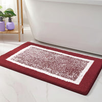 Modern Border Non-Slip Bath Mat - Soft Microfiber Bathroom Rug for Safety 9