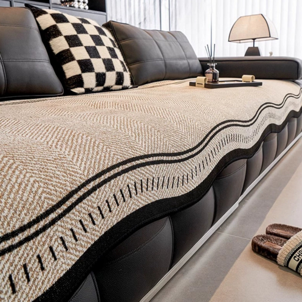 Modern Wave Anti-Slip Sofa Cover - Stylish Couch Cover for Pets & Families 0