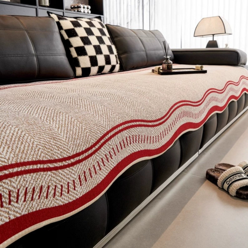 Modern Wave Anti-Slip Sofa Cover - Stylish Couch Cover for Pets & Families 2