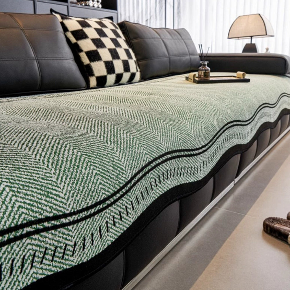 Modern Wave Anti-Slip Sofa Cover - Stylish Couch Cover for Pets & Families 3