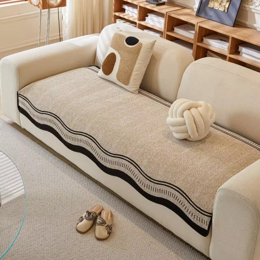 Modern Wave Anti-Slip Sofa Cover - Stylish Couch Cover for Pets & Families 7