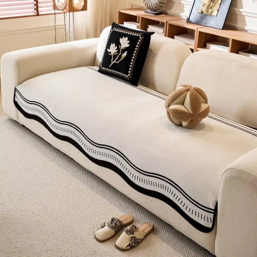 Modern Wave Anti-Slip Sofa Cover - Stylish Couch Cover for Pets & Families 8
