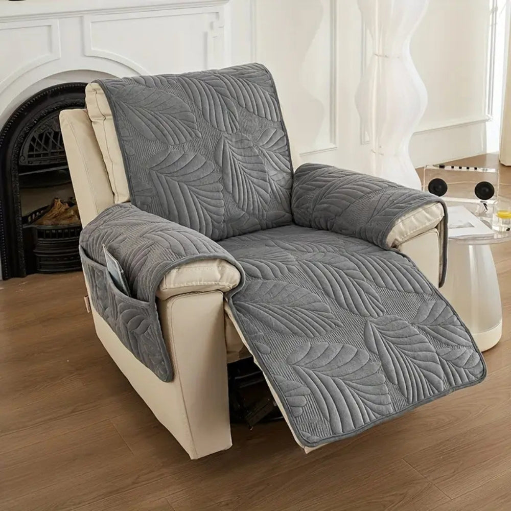 Nature's Touch - Universal Leaf Pattern Recliner Cover for Chair Protection 1