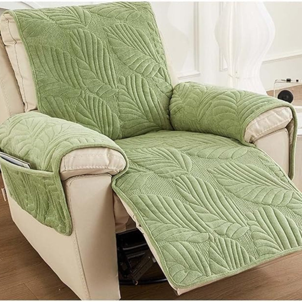 Nature's Touch - Universal Leaf Pattern Recliner Cover for Chair Protection 5