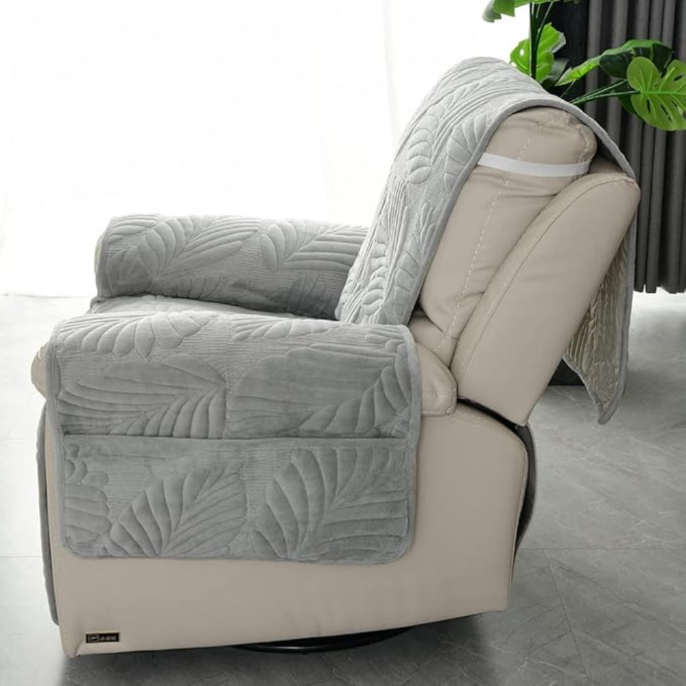 Nature's Touch - Universal Leaf Pattern Recliner Cover for Chair Protection 8