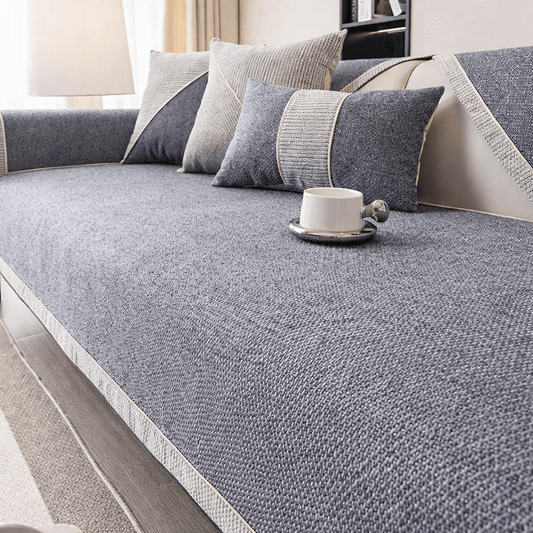 Naturweft - Non-Slip Cotton Linen Sofa Throw Blanket for Couch Protection 0