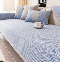 Naturweft - Non-Slip Cotton Linen Sofa Throw Blanket for Couch Protection 12