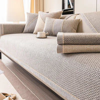 Naturweft - Non-Slip Cotton Linen Sofa Throw Blanket for Couch Protection 5