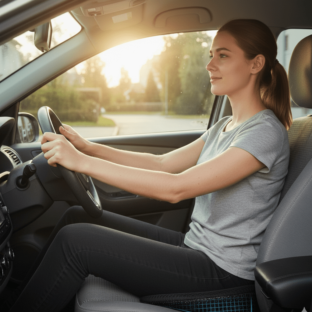 NervoLift - Memory Foam Car Seat Cushion for Sciatica Relief & Posture Support 1