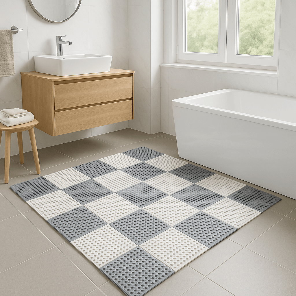 Non-Slip Shower Mat Set - Waterproof Rubber Bath Mats for Safe Showering 2