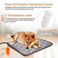 PawTherm Heated Pet Mat - Waterproof Design with Temperature Control for Dogs & Cats 1