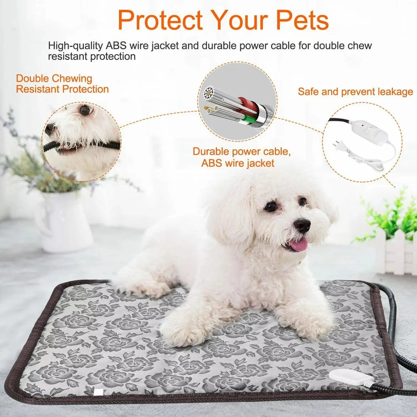PawTherm Heated Pet Mat - Waterproof Design with Temperature Control for Dogs & Cats 2