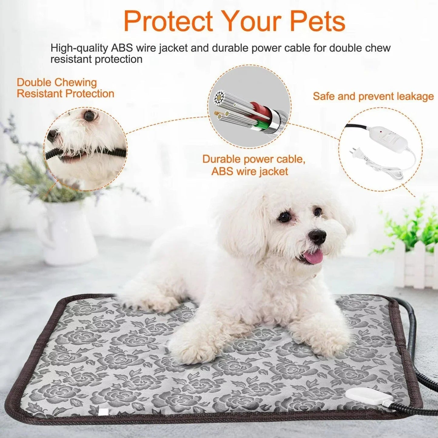 PawTherm Heated Pet Mat - Waterproof Design with Temperature Control for Dogs & Cats 2