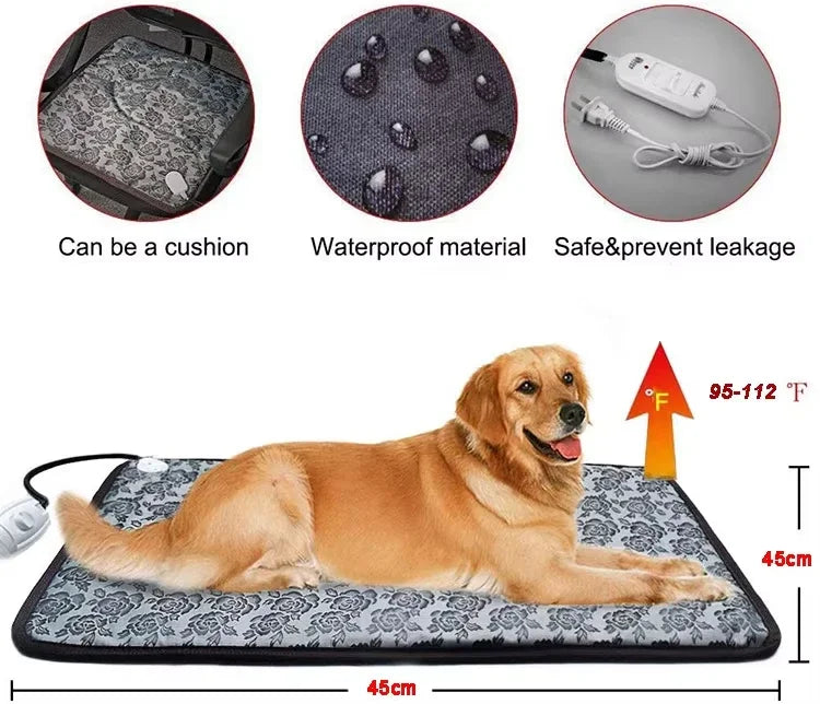PawTherm Heated Pet Mat - Waterproof Design with Temperature Control for Dogs & Cats 3